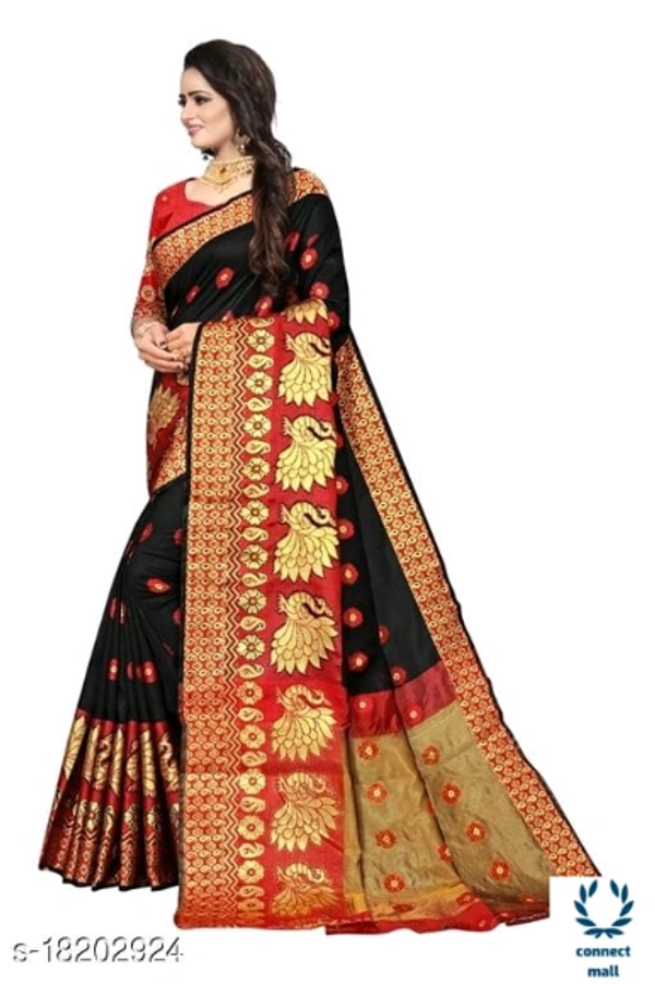 COTTON BASED JACQUARD SAREES  - Saree Length Size-5.5m Blouse Lenght Size:0.8, Cotton Silk, Zari Woves, pack of:1